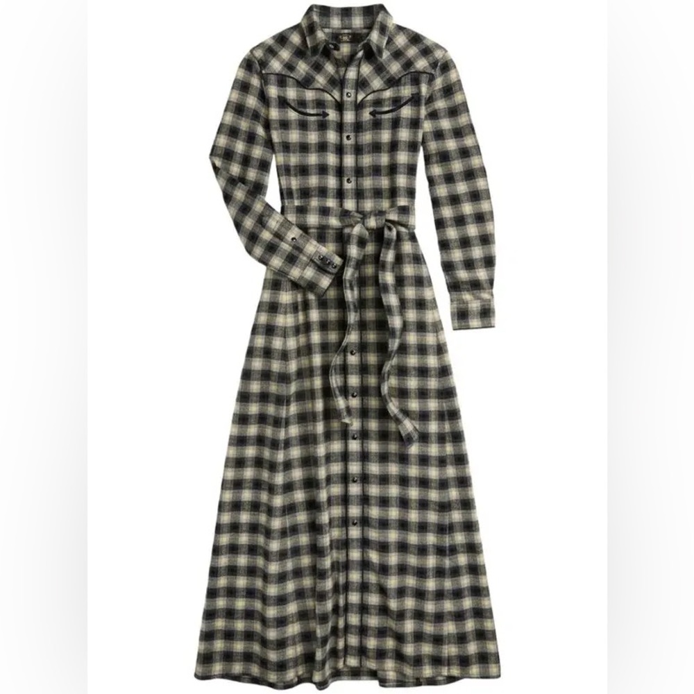ISO RRL Plaid Dobby Western Shirtdress